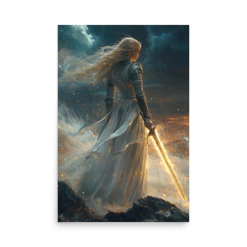 Rise of a Queen Fantasy Premium Poster – Empowering Female Warrior Art | Strong Female Lead Decor | ACOTAR-Inspired Wall Art