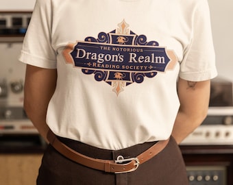 Dragon's Realm Reading Society T-Shirt: Vintage Book Lover Tee
