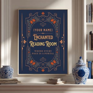 Decorazione personalizzata per angolo lettura - Stampa vintage per biblioteca, regalo per amanti dei libri, decorazione murale per bibliotecari, regalo per amanti dei libri, nerd dei libri, Dark Cottagecore