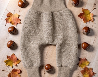 Baby Walkhose Farbe wählbar, Kinder Walkhose, Herbsthose, Winterhose, Pumphose aus Merinowolle