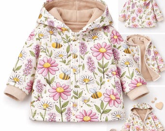 Kindersweatshirtjasje, met keuze uit verschillende motieven, handgemaakt en zacht, met twee lagen.