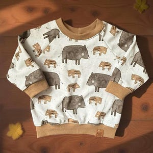 Baby Pullover Wildschweine, Kinder Pullover, handgefertigt, super weich, versch. Größen