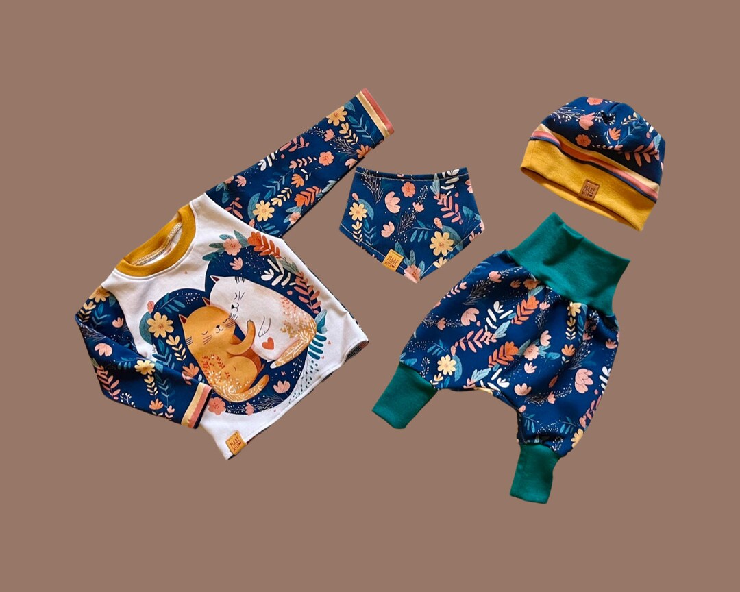 Clothing Set Baby Child Baby Pants Baby Shirt Baby Sweater Hat Baby Hat Neckerchief Baby Set