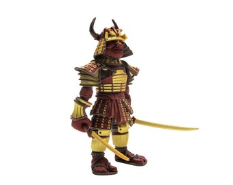 Veelkleurige gelede Samurai | Kunstfiguur | Flexi gelede fidget speelgoed | Sjogoen | Japans cadeau-huisdecor | Stress angst verlichting geschenk