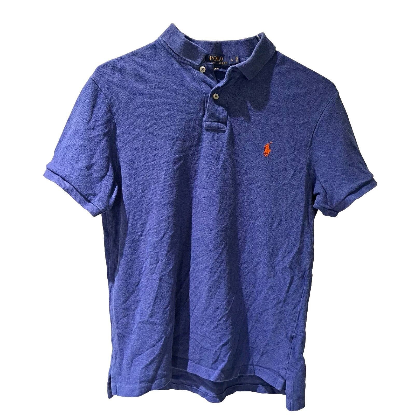 Polo Ralph Lauren Vintage Polo Shirt Mens Blue Slim Fit