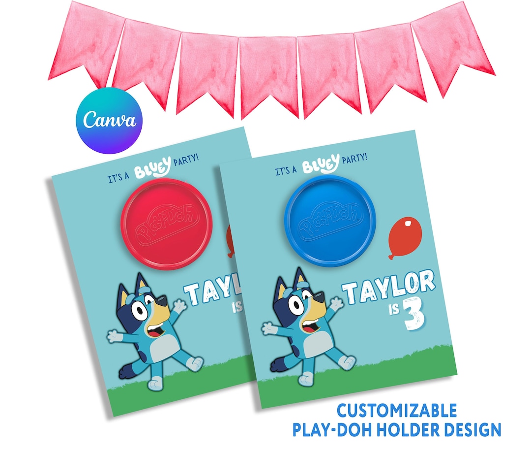 Editable Birthday Party Playdoh Gift Label, Non Candy Gift, Girl Boy Party Decor, Supplies and ...