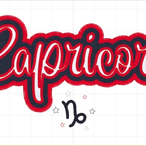 Zodiac, Capricorn, Constellation, Astrology, Satin Stitch Double Applique Machine Embroidery Design, Double Stacked - instant download