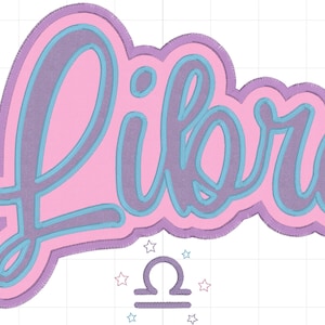 Zodiac, Libra, Constellation, Astrology, Satin Stitch Double Applique Machine Embroidery Design, Double Stacked - instant download