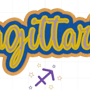 Zodiac, Sagittarius, Constellation, Astrology, Satin Stitch Double Applique Machine Embroidery Design, Double Stacked - instant download