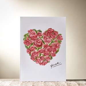 Carte coeur rose par Guan