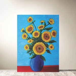 Tarjeta de girasoles azules de Lui