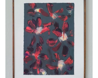 Unspoken- original floral monotype screen print, unique artwork, edition of one, botanical print