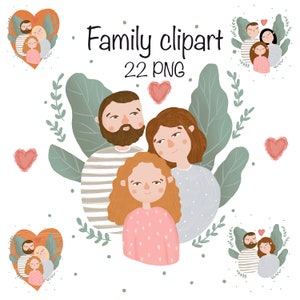 Family Clipart, Family Figures, Children Clipart, Dad Mom Children, Clipart Family, Family Portrait, instant download PNG formats, Family