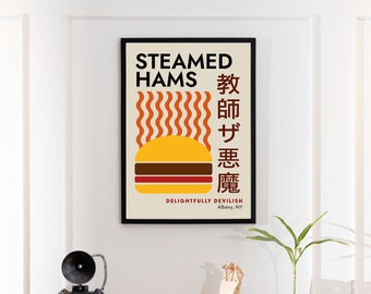 Steamed Hams Minimalist Art Print -The Simpsons, Kusama Style