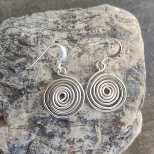 Spiral Minimal Silver Earrings French Hook Earrings