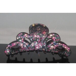 Sparkling Black Rhinestone Hair Claw Clip Women display picture 2