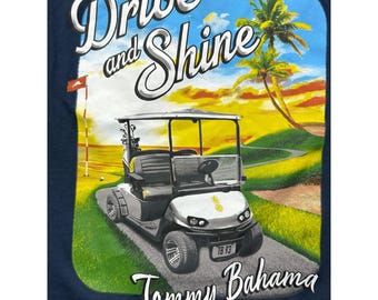 Tommy Bahama Mens Navy Blue Drive and Shine Golf Cart T Shirt XL