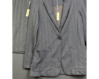 Max Studio Women's Gray Herringbone Knit Blazer Skirt Set 2 Piece Size S NWT