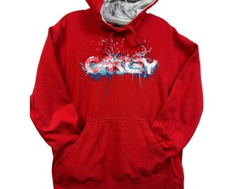 Vintage 1990s Oakley Graphic Hoodie / 90s Hoodie / Vintage Sweater