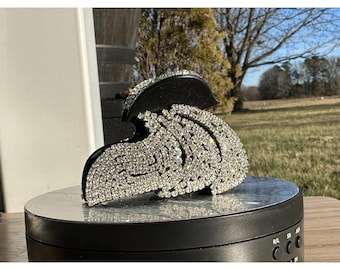 Rhinestone Claw Clip Hair Clip Black Sparkle Hair Accessory Women's