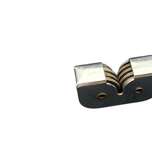 May include: A silver knife sharpener with two slots and a set of ceramic sharpening wheels.