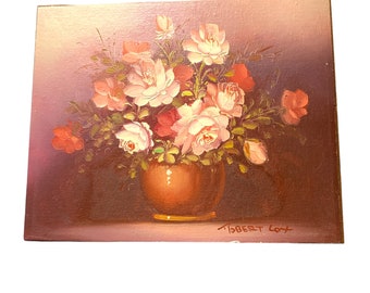 Vintage Oil Painting on Board Still Life Signed by Artist