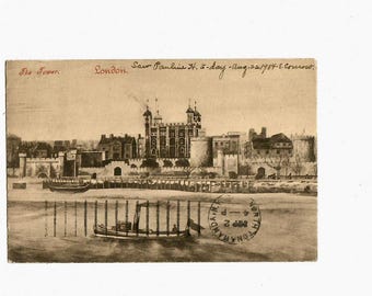 Postcard Antique Pre WWI Tower of London Edward Vll Stamp International Postmarked 1904