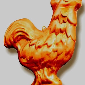 Vintage Copper Rooster Rustic Kitchen Mold Wall Hanging Decor
