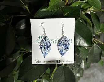 Boucles d’oreilles feuilles - boucles d’oreilles fait main - boucles d’oreilles origami - boucles d’oreilles personnalisable