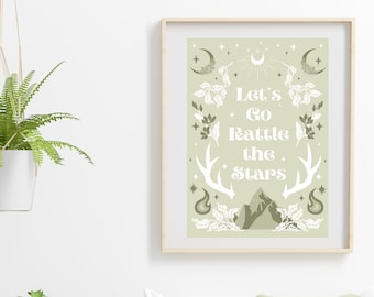 Throne of Glass Print | TOG | Digital Download | Throne of Glass Poster | SJM | Sarah J Maas | Bookish | Let's Go Rattle the Stars