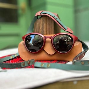 Handcrafted Wooden Sunglasses UV400 Round Red Walnut Frame – Custom Engraved Natural Eyewear for Men and Women Handmade Gift