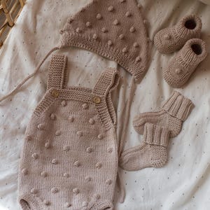 Tenue pour bébé en tricot Tenue de retour à la maison pour petite fille Tenue d&#39;hôpital pour bébé Cadeau de shower de bébé Tenue de baptême Vêtements de bébé en tricot Cadeau pour nouveau-né
