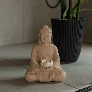 Buddha Tea Light Holder – Zen Candle Holder, Meditation Decor, Spiritual Gift, Boho Home Accent, Altar Piece, Mindful Living Decor