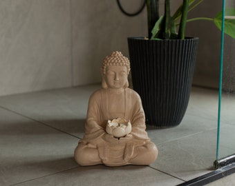 Buddha Tea Light Holder – Zen Candle Holder, Meditation Decor, Spiritual Gift, Boho Home Accent, Altar Piece, Mindful Living Decor