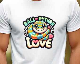 Camiseta de amor de pitón bola para hombres, camiseta de pitón bola, camiseta de pitón, camiseta genial de serpiente, papá de pitón bola, dueño de pitón, camiseta de amor de serpiente