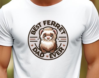 最高のフェレットパパTシャツ、男性用フェレットTシャツ、フェレットの親、フェレットの飼い主、面白いフェレットTシャツ、かわいいフェレットシャツ、ペットフェレットシャツ