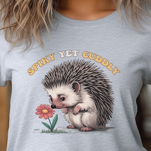 Cute Hedgehog T-Shirt, Hedgehog Shirt, Women&#39;s Hedgehog Tee, Hedgehog Lover Gift, Hedgehog Girls Shirt, Cute Animal T-Shirt, Hedgehog Gifts