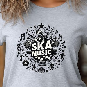 Ska T-Shirt for Women, Ska Music Graphic Tee, Ska Band Shirt, Checkerboard Pattern, 2-Tone Ska, Ska Punk, Ska Lovers Gift, Ska Music Shirt