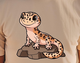 ヒョウモントカゲモドキ T シャツ、ヒョウモントカゲモドキ シャツ、メンズ ヤモリ T シャツ、ヤモリ愛好家へのギフト、かわいいトカゲ シャツ、かわいいヤモリ シャツ、爬虫類学者 T シャツ