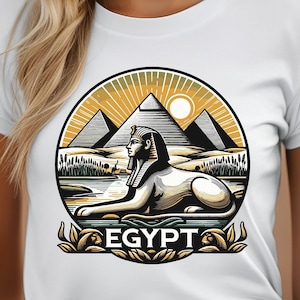 Egypt T-Shirt For Women, Egyptian Graphic Tee, Pyramid Shirt, Sphinx, Ancient Egypt, Egyptian Culture, Gift for Egypt Lover, Egypt Souvenir