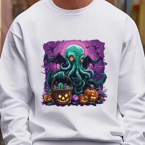 Cthulhu Halloween Sweatshirt, Lovecraft Sweatshirt, Halloween Gift Idea, Funny Halloween Shirt, Eerie Halloween Gift, Cool Halloween Shirt