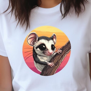 Cute Sugar Glider T-Shirt, Sugar Glider Shirt, Women&#39;s Sugar Glider Tee, Sugar Glider Lover Gift, Sugar Glider Girls Shirt, Cute Pet Shirt