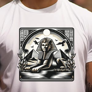 Egypt T-Shirt For Men, Egyptian Graphic Tee, Pyramid Shirt, Sphinx, Ancient Egypt, Egyptian Culture, Gift for Egypt Lover, Egypt Souvenir