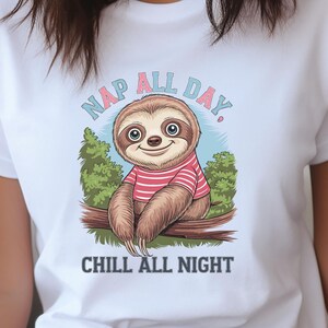 かわいいナマケモノのTシャツ、面白いナマケモノのシャツ、レディースのナマケモノのTシャツ、ナマケモノ好きへのギフト、ナマケモノの女の子のシャツ、かわいい動物のTシャツ、ナマケモノのギフト、かわいいナマケモノ