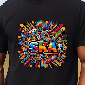 Ska T-Shirt for Men, Ska Music Graphic Tee, Ska Band Shirt, Checkerboard Pattern, 2-Tone Ska, Ska Punk, Ska Lovers Gift, Ska Music Shirt
