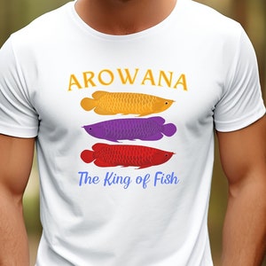 Arowana T-Shirt for Men, Arowana Fish Shirt, Exotic Fish T-Shirt, Aquarium Enthusiast, Lucky Arowana, Asian Fish Tee, Arowana Owner Wear