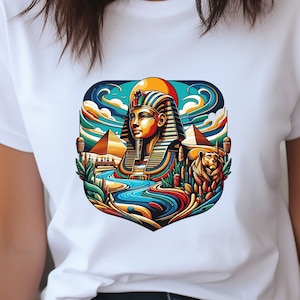 Egypt T-Shirt For Women, Egyptian Graphic Tee, Pyramid Shirt, Sphinx, Ancient Egypt, Egyptian Culture, Gift for Egypt Lover, Egypt Souvenir