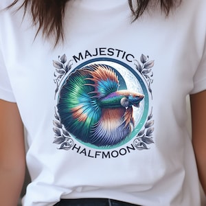 Halfmoon Betta Fish T-Shirt for Men, Betta Fish Dad, Siamese Fighting Fish, Halfmoon Betta T-Shirt, Halfmoon Betta Shirt, Betta Fish Love