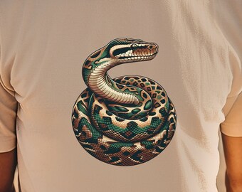 T-shirt en python pour homme, python impressionnant, t-shirt en python, chemise en python-ball, chemise serpent cool, papa python-ball, propriétaire de python, t-shirt amour de serpent