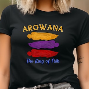 Arowana T-Shirt for Women, Arowana Fish Shirt, Exotic Fish T-Shirt, Aquarium Enthusiast, Lucky Arowana, Asian Fish Tee, Arowana Owner Wear